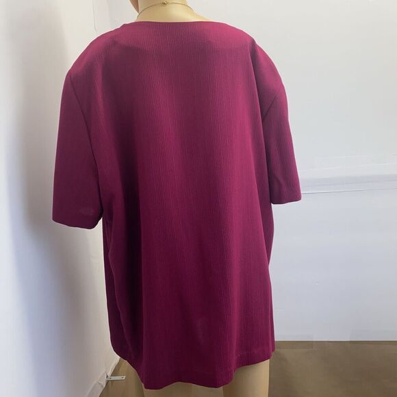 Alfred Dunner Womens  Open Front Jacket  Short Sleeve Red Size 18 Made‎ In USA - Picture 10 of 13